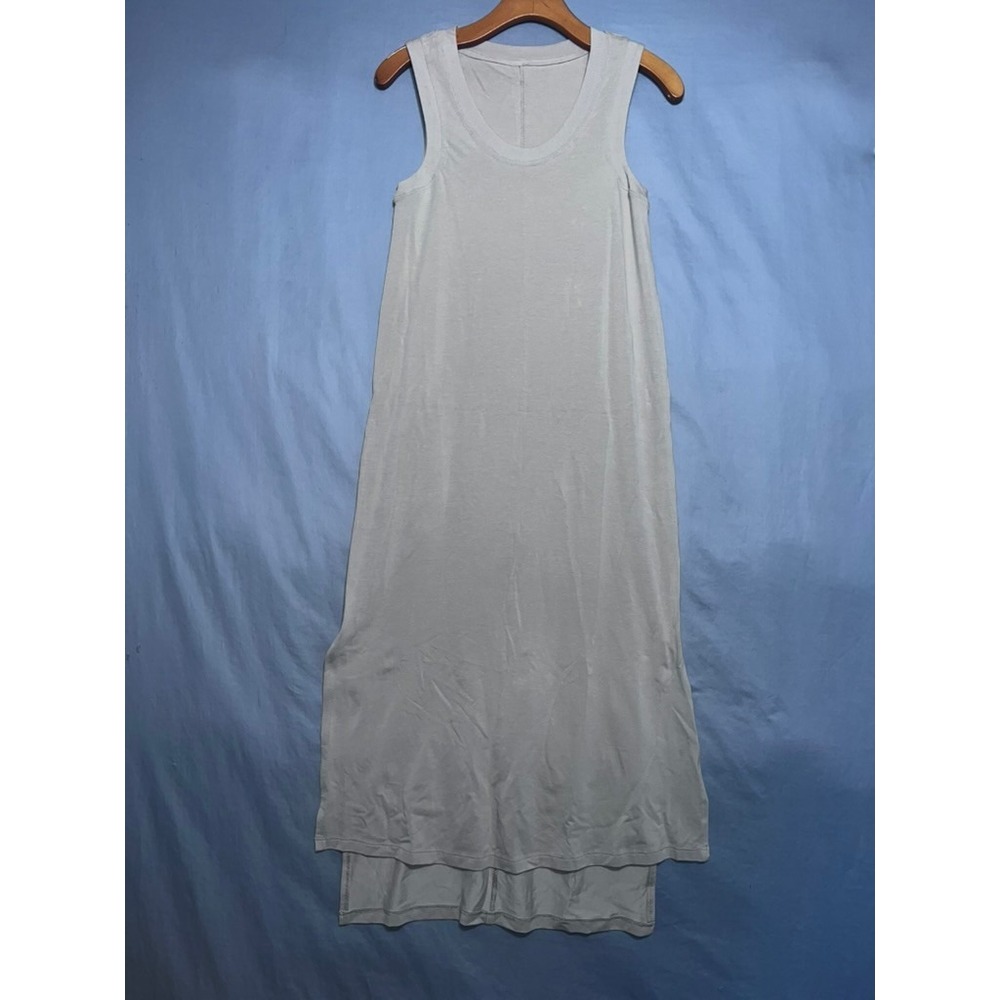 Lululemon Light Grey Sleeveless High Low Midi Tank Dress Side Slits Size 4